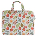 Background Pattern Flowers Design Leaves Autumn Daisy Fall MacBook Pro 13  Double Pocket Laptop Bag