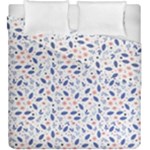 Background Pattern Floral Leaves Flowers Duvet Cover Double Side (King Size)