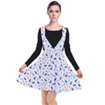 Background Pattern Floral Leaves Flowers Plunge Pinafore Dress