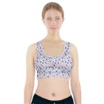 Background Pattern Floral Leaves Flowers Sports Bra With Pocket