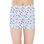 Background Pattern Floral Leaves Flowers Kids  Sports Shorts