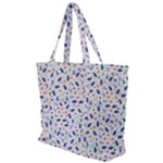 Background Pattern Floral Leaves Flowers Zip Up Canvas Bag