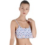 Background Pattern Floral Leaves Flowers Layered Top Bikini Top 