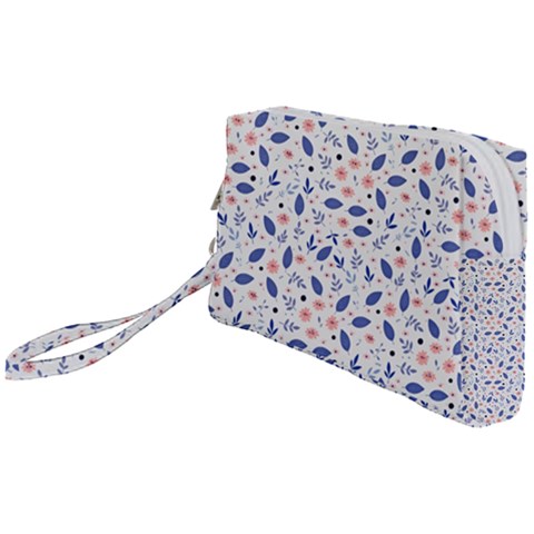 Background Pattern Floral Leaves Flowers Wristlet Pouch Bag (Small) from UrbanLoad.com