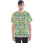 Leaves Tropical Background Pattern Green Botanical Texture Nature Foliage Men s Sport Mesh T-Shirt