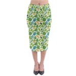 Leaves Tropical Background Pattern Green Botanical Texture Nature Foliage Midi Pencil Skirt