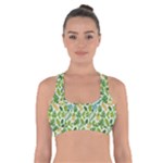 Leaves Tropical Background Pattern Green Botanical Texture Nature Foliage Cross Back Sports Bra