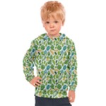 Leaves Tropical Background Pattern Green Botanical Texture Nature Foliage Kids  Hooded Pullover