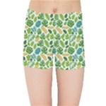 Leaves Tropical Background Pattern Green Botanical Texture Nature Foliage Kids  Sports Shorts
