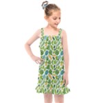 Leaves Tropical Background Pattern Green Botanical Texture Nature Foliage Kids  Overall Dress