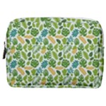 Leaves Tropical Background Pattern Green Botanical Texture Nature Foliage Make Up Pouch (Medium)