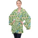 Leaves Tropical Background Pattern Green Botanical Texture Nature Foliage Long Sleeve Velvet Kimono 