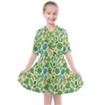 Leaves Tropical Background Pattern Green Botanical Texture Nature Foliage Kids  All Frills Chiffon Dress