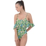Leaves Tropical Background Pattern Green Botanical Texture Nature Foliage Drape Piece Swimsuit