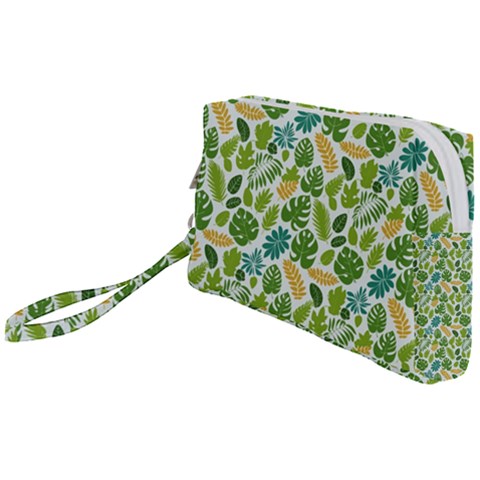 Leaves Tropical Background Pattern Green Botanical Texture Nature Foliage Wristlet Pouch Bag (Small) from UrbanLoad.com