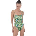 Leaves Tropical Background Pattern Green Botanical Texture Nature Foliage Tie Strap One Piece Swimsuit