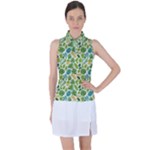 Leaves Tropical Background Pattern Green Botanical Texture Nature Foliage Women s Sleeveless Polo T-Shirt