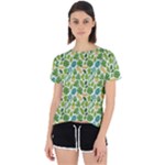 Leaves Tropical Background Pattern Green Botanical Texture Nature Foliage Open Back Sport T-Shirt