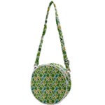Leaves Tropical Background Pattern Green Botanical Texture Nature Foliage Crossbody Circle Bag