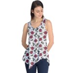 Roses Flowers Leaves Pattern Scrapbook Paper Floral Background Sleeveless Tunic