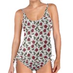 Roses Flowers Leaves Pattern Scrapbook Paper Floral Background Tankini Set