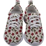 Roses Flowers Leaves Pattern Scrapbook Paper Floral Background Kids Athletic Shoes