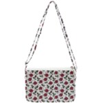 Roses Flowers Leaves Pattern Scrapbook Paper Floral Background Double Gusset Crossbody Bag