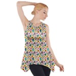 Floral Flowers Leaves Tropical Pattern Side Drop Tank Tunic