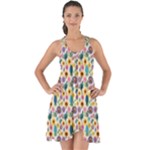 Floral Flowers Leaves Tropical Pattern Show Some Back Chiffon Dress