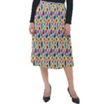 Floral Flowers Leaves Tropical Pattern Classic Velour Midi Skirt 