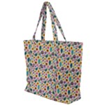 Floral Flowers Leaves Tropical Pattern Zip Up Canvas Bag
