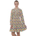 Floral Flowers Leaves Tropical Pattern All Frills Chiffon Dress