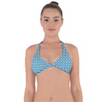 Blue Wave Sea Ocean Pattern Background Beach Nature Water Halter Neck Bikini Top