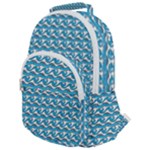 Blue Wave Sea Ocean Pattern Background Beach Nature Water Rounded Multi Pocket Backpack