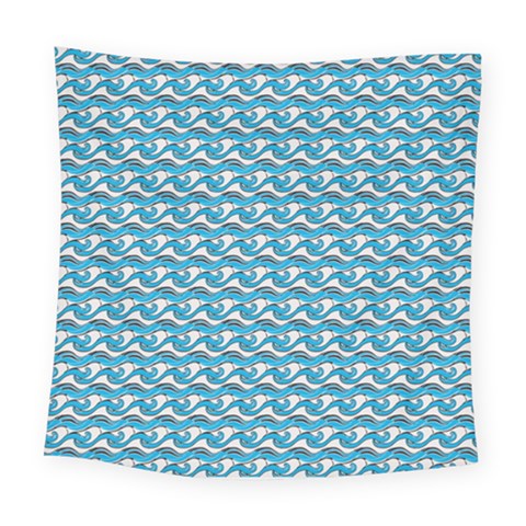 Blue Wave Sea Ocean Pattern Background Beach Nature Water Square Tapestry (Large) from UrbanLoad.com