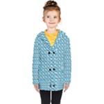 Blue Wave Sea Ocean Pattern Background Beach Nature Water Kids  Double Breasted Button Coat