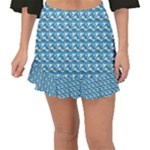 Blue Wave Sea Ocean Pattern Background Beach Nature Water Fishtail Mini Chiffon Skirt