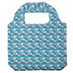 Blue Wave Sea Ocean Pattern Background Beach Nature Water Premium Foldable Grocery Recycle Bag