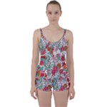 Flower Bloom Blossom Botanical Color Colorful Colour Element Digital Floral Floral Pattern Tie Front Two Piece Tankini