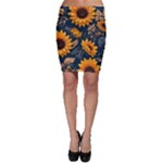 Flowers Pattern Spring Bloom Blossom Rose Nature Flora Floral Plant Bodycon Skirt