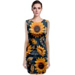 Flowers Pattern Spring Bloom Blossom Rose Nature Flora Floral Plant Classic Sleeveless Midi Dress