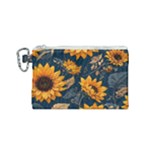 Flowers Pattern Spring Bloom Blossom Rose Nature Flora Floral Plant Canvas Cosmetic Bag (Small)