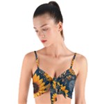 Flowers Pattern Spring Bloom Blossom Rose Nature Flora Floral Plant Woven Tie Front Bralet