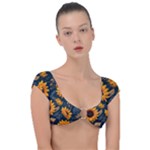Flowers Pattern Spring Bloom Blossom Rose Nature Flora Floral Plant Cap Sleeve Ring Bikini Top