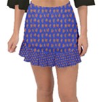 Cute sketchy monsters motif pattern Fishtail Mini Chiffon Skirt