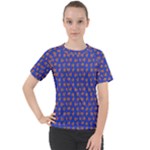 Cute sketchy monsters motif pattern Women s Sport Raglan T-Shirt