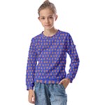 Cute sketchy monsters motif pattern Kids  Long Sleeve T-Shirt with Frill 