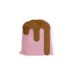 Ice Cream Dessert Food Cake Chocolate Sprinkles Sweet Colorful Drip Sauce Cute Drawstring Pouch (Small)