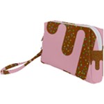 Ice Cream Dessert Food Cake Chocolate Sprinkles Sweet Colorful Drip Sauce Cute Wristlet Pouch Bag (Small)