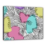 Lines Line Art Pastel Abstract Multicoloured Surfaces Art Canvas 20  x 16  (Stretched)